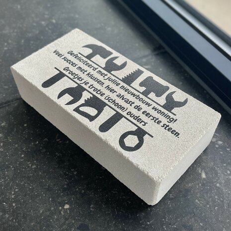 Give a brick met logo/afbeelding bedrukking